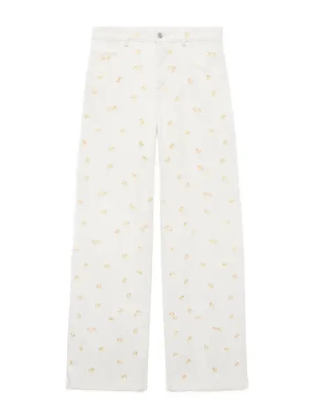 MANGO Džínsy 'MASSY'  béžová / žltá / šedobiela