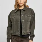 Dámská oversized barevná džínová bunda hnědá