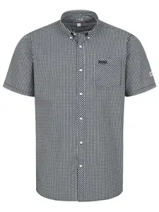 LONSDALE Košeľa 'Brixworth'  čierna / biela