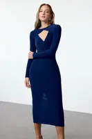 Trendyol Saks Fitted Knitted Stylish Dress