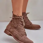 S. BARSKI Šněrovací Boty S Vyřezávaným Vzorem S.Barski