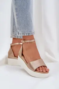 PS1 Lehké Sandály Na Platformě A Jemném Klínu Zlaté Gillifia