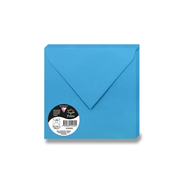 Barevná obálka Clairefontaine 165 × 165 mm, olizová, 20 ks - modrá