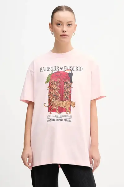 Bavlněné tričko Barbour x Farm Rio