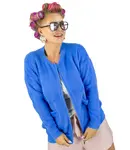 Pri Short cardigan unbuttoned sweater in fluffy knit fabric "COCO CHIC"