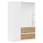 Rauch Möbel ŠATNÍ SKŘÍŇ S OTOČNÝMI DVEŘMI, bílá, dub artisan, 136/197/54 cm