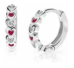 Cutie Jewellery Detské kruhové náušnice z bieleho zlata C3339-80-X-2 červená