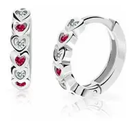 Cutie Jewellery Detské kruhové náušnice z bieleho zlata C3339-80-X-2 červená