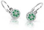 Cutie Jewellery Detské náušnice z bieleho zlata C2150-10-X-2 zelená