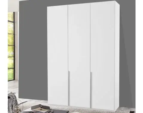 Šatníková skriňa New York D, 135 cm, biela / biely lesk%