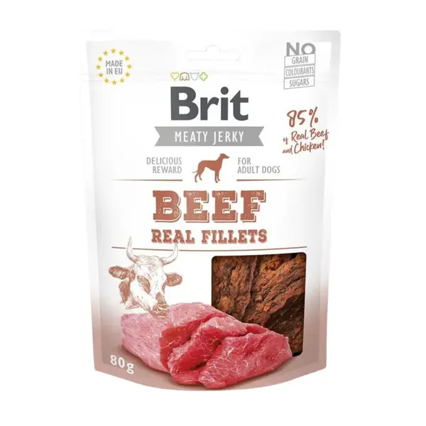 Brit Jerky Beef Fillets 80g | Pamlsky pro psy