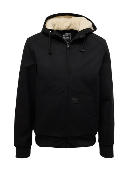 Vintage Industries Zimná bunda 'Datton'  čierna / šedobiela