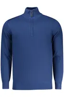Pánský modrý svetr s polovičním zipem