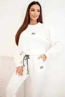 Kesi Włoski Komplet dámsky maslový z viskózy s mikinou a nohavicami ecru