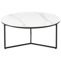 Livetastic KONFERENČNÍ STOLEK, černá, bílá, kov, keramika, 80/80/37 cm