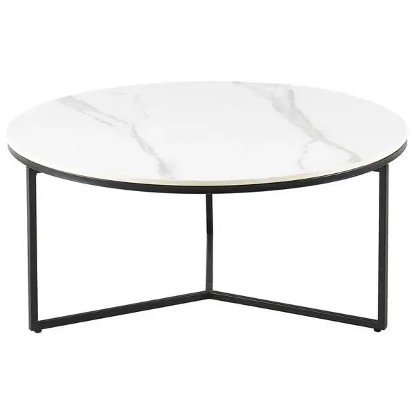 Livetastic KONFERENČNÍ STOLEK, černá, bílá, kov, keramika, 80/80/37 cm