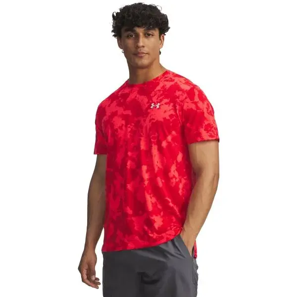 Under Armour LAUNCH PRINTED Pánske tričko, červená, veľkosť L
