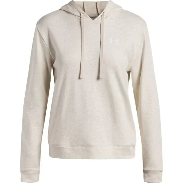 Under Armour RIVAL TERRY HOODIE Dámska mikina, béžová, veľkosť S
