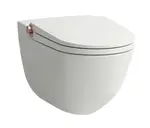 Laufen Cleanet Riva - Elektronický bidet s keramikou, závěsný, Rimless, SoftClose, matná bílá/leštěné růžové zlato H8206917640001