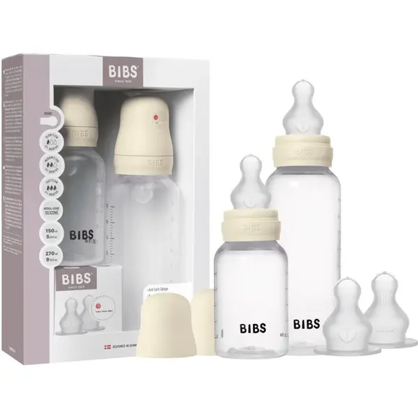 BIBS Anti-Colic Baby Bottle Set antikoliková fľaša so silikónovým cumlíkom