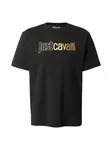 Just Cavalli Tričko 'INSTITUTIONAL'  zlatá / čierna