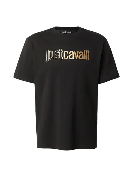 Just Cavalli Tričko 'INSTITUTIONAL'  zlatá / čierna