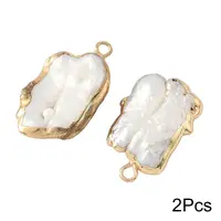 2Pcs Baroque Natural Keshi Pearl Pendants