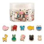 100Pcs 10 Style UV Plating Acrylic European Beads