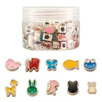 100Pcs 10 Style UV Plating Acrylic European Beads