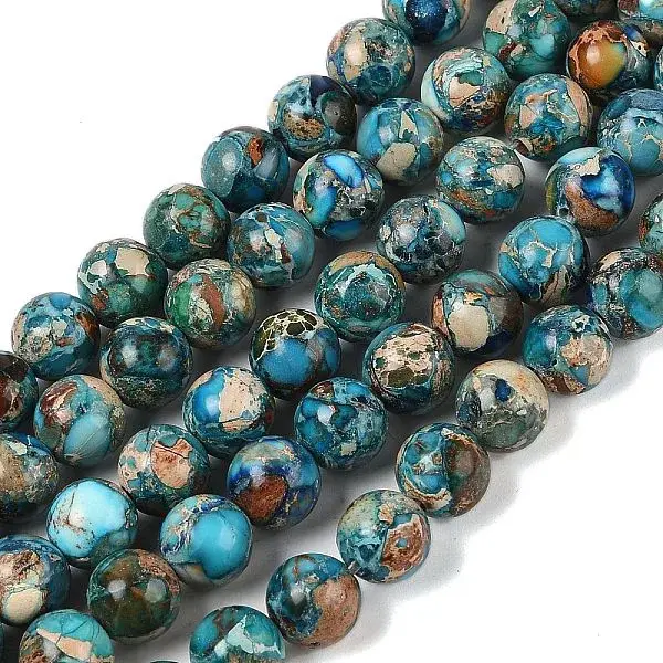 Dyed Natural Regalite/Imperial Jasper/Sea Sediment Jasper Beads Strands