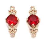 Brass Pave Faceted Glass Connector Charms