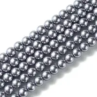 Eco-Friendly Dyed Glass Pearl Round Bead Strands