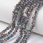 Electroplate Transparent Glass Beads Strands