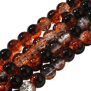 4Strands Crackle Glass Beads Strands