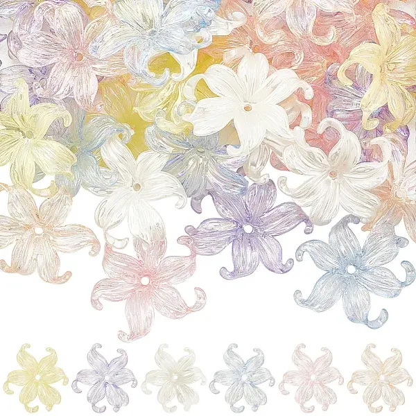 60Pcs 6 Colors Opaque Acrylic Beads