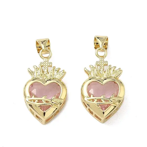 Brass Micro Pave Cubic Zirconia Pendants