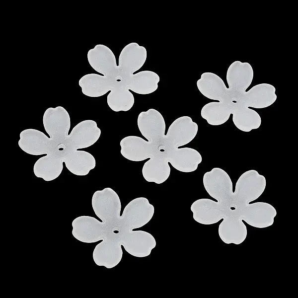 5-Petal Frosted Acrylic Bead Caps