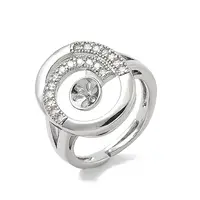 Brass Micro Pave Cubic Zirconia Adjustable Cup Peg Ring Settings