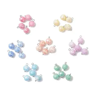 Glass with Brass Pendants