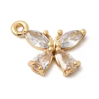 Brass Micro Pave Clear Cubic Zirconia Pendants