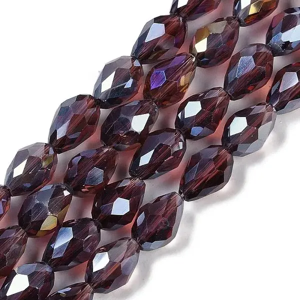 Transparent Electroplate Glass Beads Strands