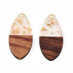 Transparent Resin & Walnut Wood Pendants