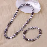 Glass Pearl Round Beaded Necklaces & Bracelets Sets for Women