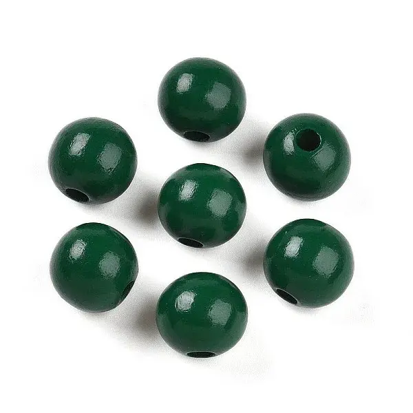 Painted Natural Wood Beads