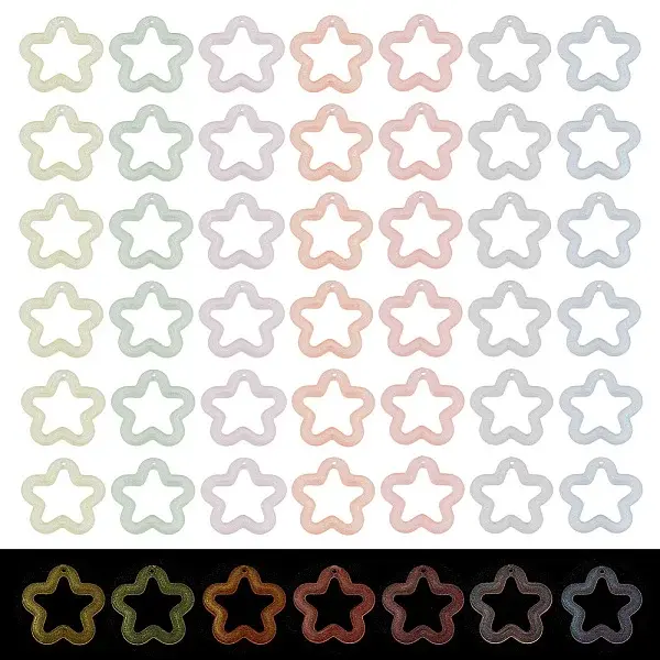 112Pcs 7 Colors Transparent Luminous Acrylic Pendants