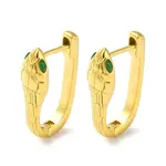 304 Stainless Steel Micro Pave Cubic Zirconia Hoop Earrings