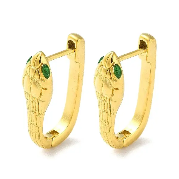 304 Stainless Steel Micro Pave Cubic Zirconia Hoop Earrings