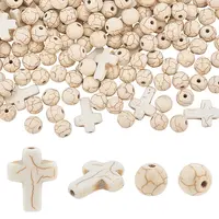 280Pcs 2 Styles Dyed Synthetic Turquoise Beads