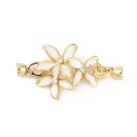 Brass Micro Pave Clear Cubic Zirconia Fold Over Clasps