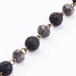 Handmade Round Natural Labradorite Beads Chains for Necklaces Bracelets Making